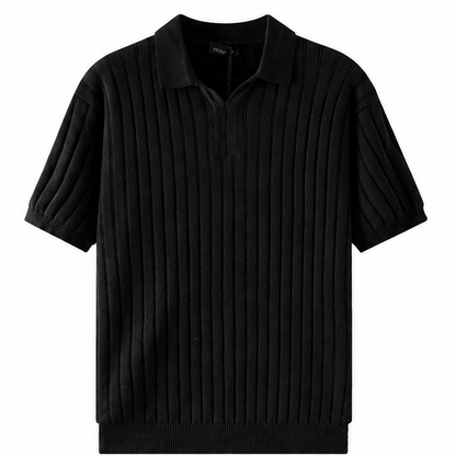 Men's Short Sleeve Knit Polo Shirt Cotton Slim Fit
