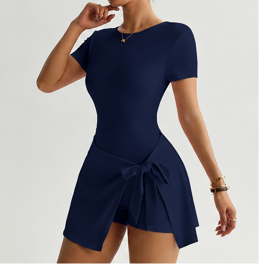 Women's Athletic Golf Jumpsuit with Built-In Shorts
