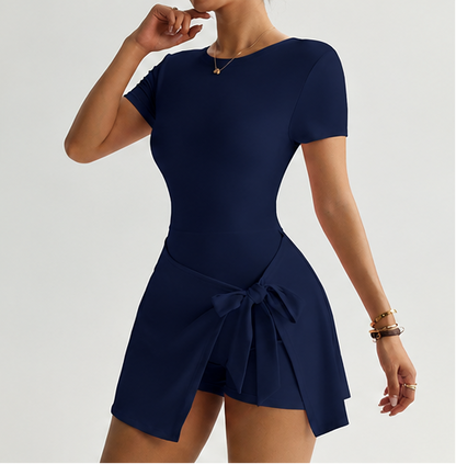 Women's Athletic Golf Jumpsuit with Built-In Shorts