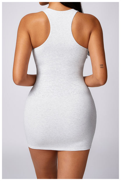 Women's Cotton Sheath Dress, Fitted Mini Dress with Stretch