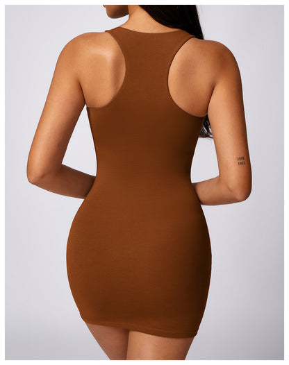 Women's Cotton Sheath Dress, Fitted Mini Dress with Stretch