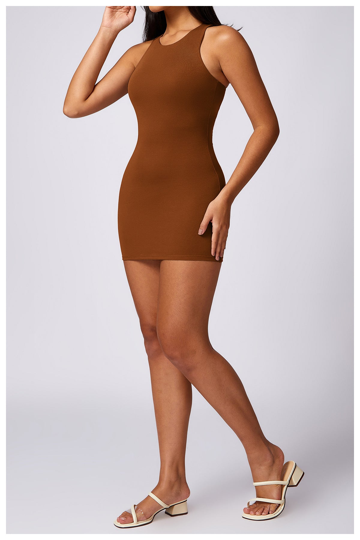 Women's Cotton Sheath Dress, Fitted Mini Dress with Stretch