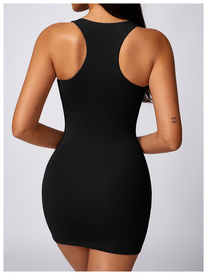 Women's Cotton Sheath Dress, Fitted Mini Dress with Stretch