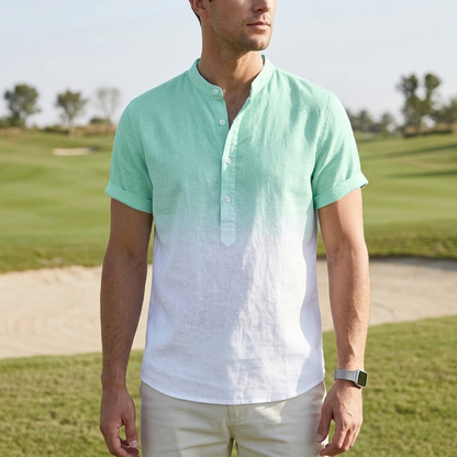 Men's Lightweight Summer Linen Blend Shirt Light Green
