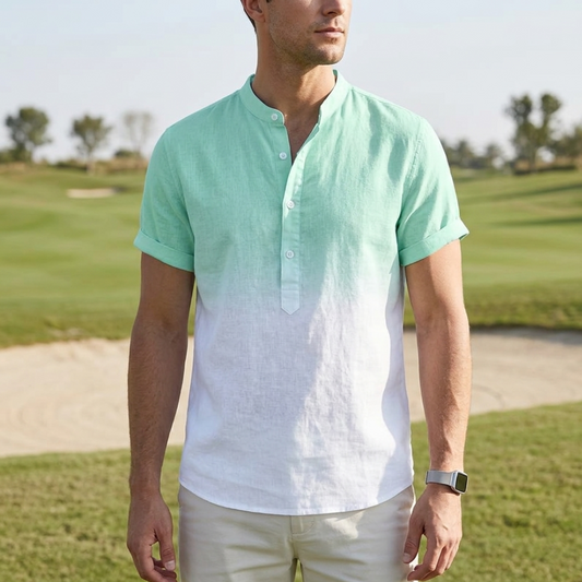 Men's Lightweight Summer Linen Blend Shirt Light Green