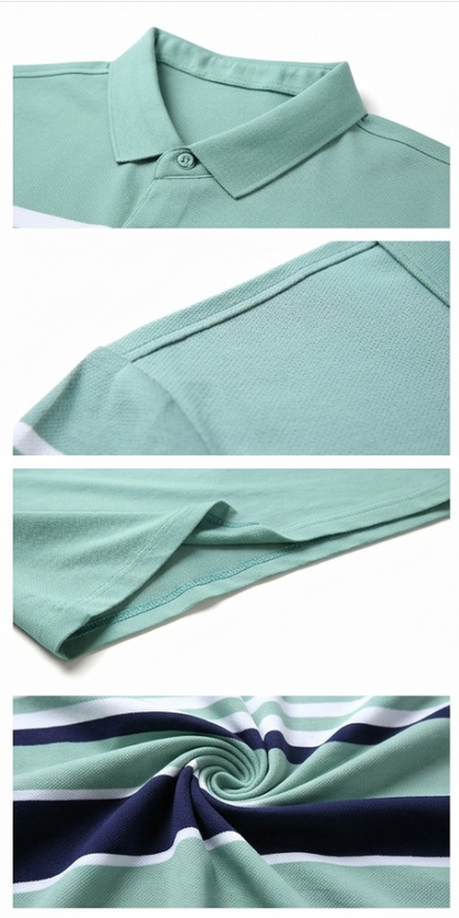 Breathable Men's Cotton Linen Short Sleeve Polo Shirt