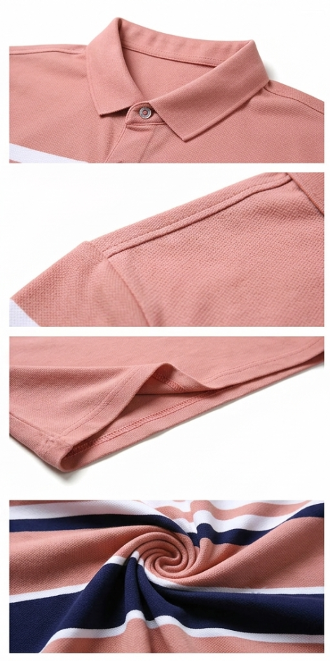 Breathable Men's Cotton Linen Short Sleeve Polo Shirt