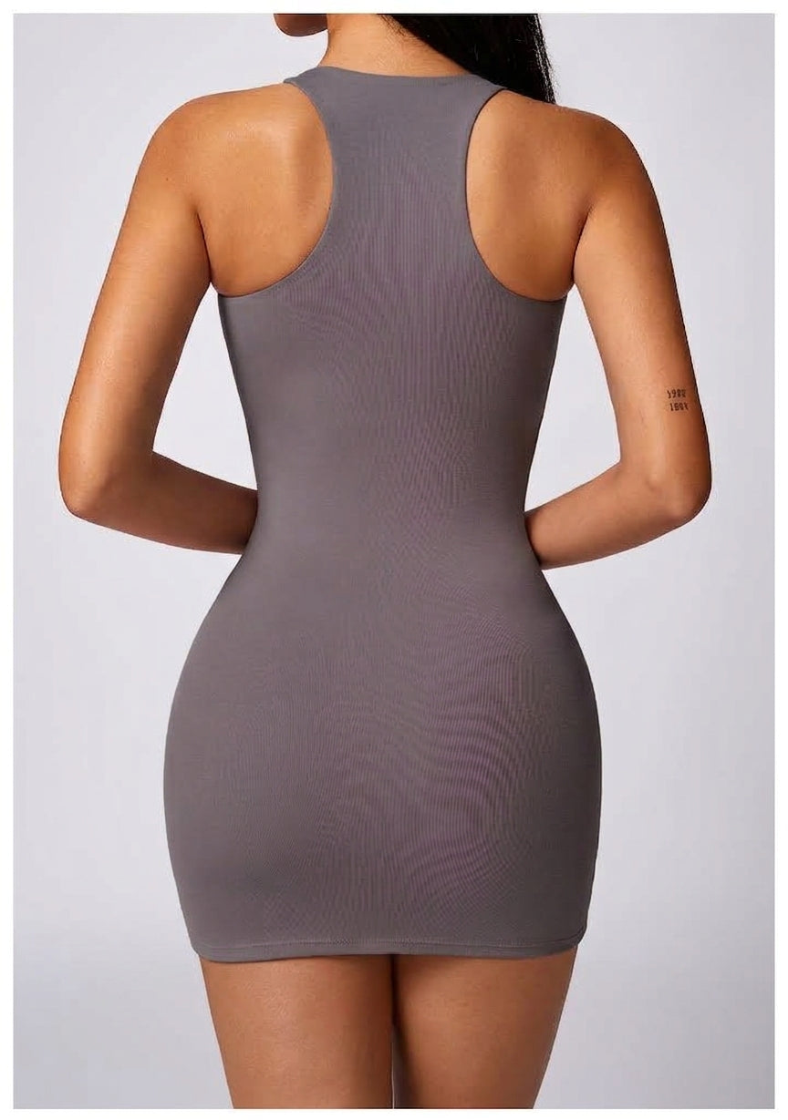 Women's Cotton Sheath Dress, Fitted Mini Dress with Stretch